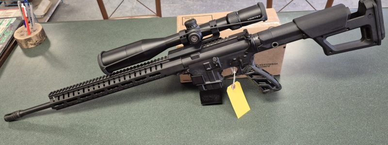 Nice used Anderson AM-15 6mm ARC with 20" barrel, comes with 2 mags, Vortex Diamondback Scope, Skeletonized grip & Brass Catcher $1200