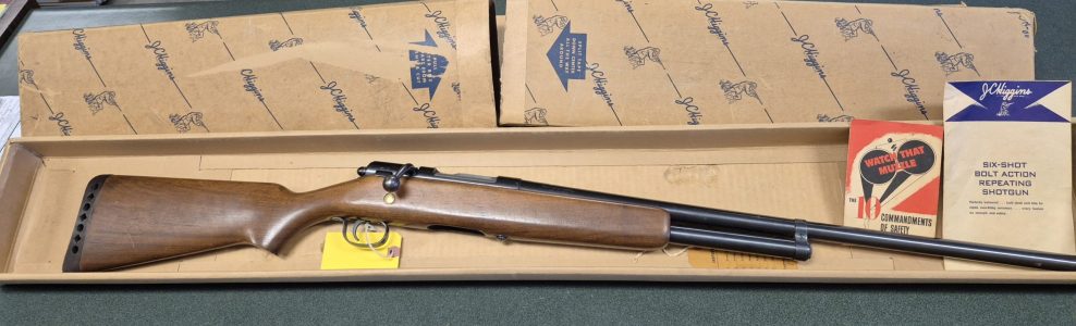 Like new JC Higgins 16 ga model 583.14, 2 3/4" 26" barrel, full choke. Mfg 1948 comes with Original box all paperwork only $300