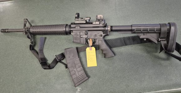 Awesome Rock River Arms LAR-15 5.56 with 16" barrel. With 10 mags w/range bag, sling, tactical case, manual sites, red dot site, cope, bore cleaning snake, recoil pad and chrome moly barrel. If picked up at Gun Vault there will be 1200 rounds included $1500