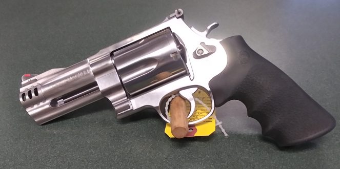 Like new Smith & Wesson M500, 500 S&W D/A S/A 4" barrel. Comes with box and 2 boxes of ammo $1385