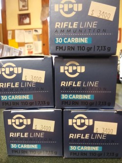 PPU 30 Carbine FMJ RN 110 gr 50 count $34.00
